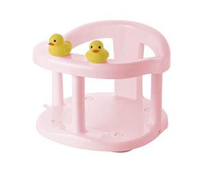 SARO - Soporte Abatible para Bebé con Patitos - Asiento de Baño para Bebé con Ventosas y Antideslizante - Rosa