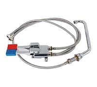 SARO THEA Grifo giratorio con pedal, para agua fría y caliente, alta presión, salida de 300 mm, con mangueras de conexión