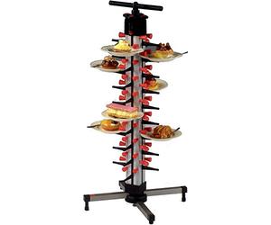 SARO TM-36 Plate-Mate® Sistema de apilamiento de Platos para 36 Platos o Cuencos, Columna giratoria, Base de Acero Inoxidable, Altura Ajustable, Modelo de Mesa