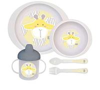 Saro Baby Vajilla Pocket Jungle Party Jirafa | Precio, Comprar n/a Plato + Cuenco + Taza + Cuchara + Tenedor