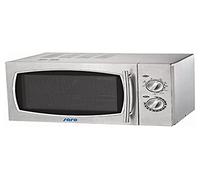 SARO WD 900 Microondas con parrilla, 23 l, 6 niveles de potencia, función parrilla, programa de descongelación, plato giratorio, interior de acero inoxidable, 1,4 kW