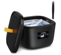 Sarpoer Limpiador Ultrasónico para Dispositivo de Retención, Prótesis Dental, Protector de Dientes, Cabeza de Cepillo de Dientes, Dispositivo de Retención Ultrasónica 43 KHz 255 Ml, Enchufe UE Negro