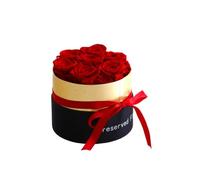 Sarpoer Nivel Romántico Una Rosa Esternal en una caja de regalo para mujer, Veritable Rosa Conservada, Conjunto Regalo de Flores, Decoración De Interés, San Valentín, Boda-A