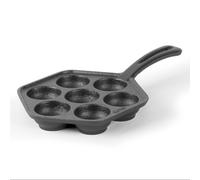 Sart n danesa de hierro fundido Aebleskiver para chefs comerciales. Utensilios de cocina de hierro fundido precurados para preparar bolitas de pa