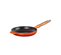 Le Creuset Sartén Signature con mango de madera de hierro fundido, 24 cm, 1, 6 L, Volcanico, 20258240900422