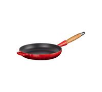 Le Creuset Sartén Signature con mango de madera de hierro fundido, 26cm, 2 L, Cereza, 20258260600422