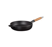 Le Creuset Sartén Signature con mango de madera de hierro fundido, 28 cm, 2, 6 L, Negro Mate, 20259280000422