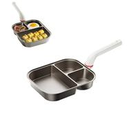 Sartén 3 en 1 de gran capacidad con forma de taza, antiadherente, de cerámica de titanio para tortillas y panqueques, con mango antiescaldadura para cocina de inducción a gas (All Cooktops Compatible)