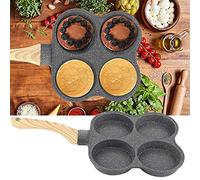 Sartén 4 CIRCULOS Crepe 4 Compartimentos Blinis Repostería Cacerola Antiadherente hamburguesa de huevo panqueques de desayuno tortilla Aluminio cocina de Utensilios