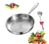 Sarten Acero 304 Con Titanio,Sarten Titanio Induccion,26/28/30 Cm Pure Titanium Non-Stick Frying Pan With Three-Layer Structure, Safe Cooking For Induction/Gas/Electric/Vitro (sin tapa,26cm)