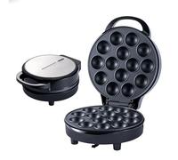 Sartén antiadherente de 14 agujeros de 750 W, con indicador LED, mango antideslizante, calefacción de doble cara, fácil de limpiar, para cocina, postres, cocina