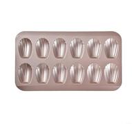 Sartén antiadherente de acero inoxidable con 12 cavidades para hornear galletas, cupcakes, magdalenas y mini pasteles, apta para horno (dorado)