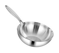 Sartén Antiadherente De Acero Inoxidable, Wok Con Tapa, Apto For Lavavajillas Y Horno, Apto For Vitrocerámica, Inducción Y Gas(24CM med lock)