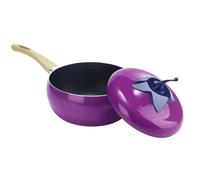 Sartén antiadherente de base gruesa - Olla de cocina estilo fruta de 21 cm, tapa de cacerola, utensilios de cocina a fuego lento para cocinar, olla multiusos resistente para estofado, sopa, pasta