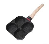 Sartén antiadherente para huevos de 4 tazas con revestimiento de piedra Maifan, distribución uniforme del calor para cocinas de vidrio de inducción eléctrica de gas, sensible a la temperatura (cuatro