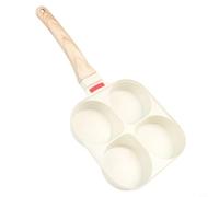 Sartén antiadherente para huevos de 4 tazas con revestimiento de piedra Maifan, distribución uniforme del calor para cocinas de vidrio de inducción eléctrica de gas, sensible a la temperatura (cuatro