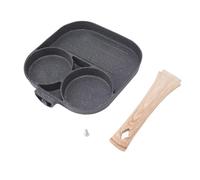 Sartén antiadherente para huevos, sartén dividida para panqueques, sartén seccional para desayuno, sartén de huevos fritos de 3 secciones para estufas