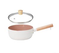 Sartén antiadherente para leche, cacerola con revestimiento de piedra Maifan, olla pequeña para fideos de sopa y comida para bebés, utensilios de cocina (blanco, 18 cm)