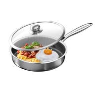 Sartén antiadherente - Piedra de cobre de 20 cm, sartén resistente de aluminio y acero inoxidable con distribución dinámica del calor y mango efecto madera, para cocinas de inducción