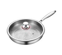 Sartén Antiadherente Pro Titanium con Tapa, diseño Martillado de 28 cm, Calentamiento Uniforme, Compatible con Todo Tipo de cocinas: Duradera, Ligera, Ideal para una Cocina Saludable.