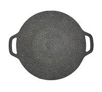 Sartén Barbacoa Coreana, 6 Capas de Material Antiadherente, Plancha Barbacoa Redonda con Doble asa, sartén Barbacoa Coreana para inducción, Cocina de Gas, Cocina eléctrica (38cm)