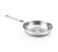BRA Efficient Sartén Efficient Inox Triply 26 cm, acero inoxidable 18/10, sin antiadherente con triple fondo difusor forjado, sin PFOA, mango remachado