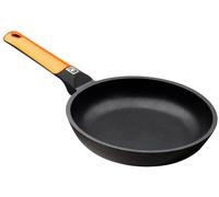 BRA Efficient Orange Sartén 28 cm, aluminio fundido con antiadherente Platinum Plus, plana, aptas para todo tipo de cocinas incluida inducción, libre de PFOA, Color Negro Y Naranja