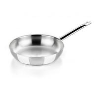 BRA A121613 Profesional Sartén, 26 cm, Acero Inoxidable, 18/10, Triple Fondo difusor sin Antiadherente, Full Induction, Mango ergonómico, Plateado