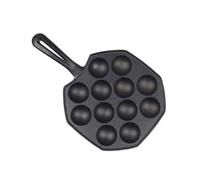 Sartén con placa de cocina Takoyaki de hierro con largo 14 Pulpos de media esfera Máquina para hacer bolas Compatible con todas las de calor Herramienta de cocina Takoyaki