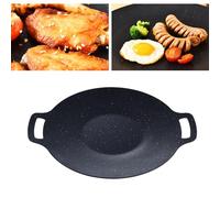 Sartén coreana para parrilla, piedra Maifan, placa de parrilla antietapas de alta temperatura (38 cm)