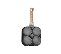 Sartén de 2/4 agujeros, sartén para tortillas, sartén antiadherente con mango de jamón, olla para tortilla engrosada, huevo antiadherente (color: 2 agujeros) (4 agujeros)