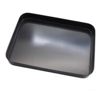 Sartén de acero de alto carbono sin revestimiento, bandeja rectangular de 10 pulgadas para hornear galletas de pan, pasteles, distribución uniforme del calor con asas para cocina doméstica, acabado