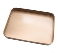 Sartén de acero de alto carbono sin revestimiento, bandeja rectangular de 10 pulgadas para hornear galletas de pan, pasteles, distribución uniforme del calor con asas para cocina doméstica, acabado