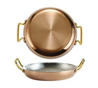 Sartén De Acero Inoxidable Martillada A Mano, Antiadherente, para Paella, Utensilios De Cocina para Cocinar Mariscos, Ideal para El Hogar, Cocina, Restaurante, Camping Y Cocina Al Aire Libre, Oro Ros