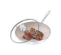 Sartén de acero inoxidable, sartén antiadherente de acero inoxidable con tapa - Utensilios de cocina para agarrar tortilla Sauter filete pescado
