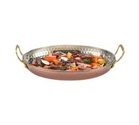 Sartén de acero inoxidable - Sartén antideslizante de doble asa para paellas, cacerola sin revestimiento, utensilios de cocina para principiantes al aire libre, camping, langosta, festivas, familiares