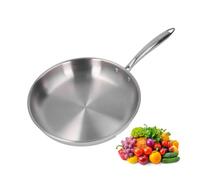 Sartén De Acero Inoxidable, Sartén De Inducción Apta Para Horno, Engrosada 304 Sin Recubrimiento De 3 Capas Para Cocinar Tortillas(30cm)