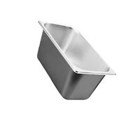 Sartén de cocina de acero inoxidable de tamaño 1/3 con tapa para preparación comercial de alimentos y ahorro de espacio, contenedor de almacenamiento para cocina comercial