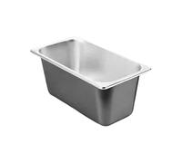Sartén de cocina de acero inoxidable de tamaño 1/3 con tapa para preparación comercial de alimentos y ahorro de espacio, contenedor de almacenamiento de acero inoxidable