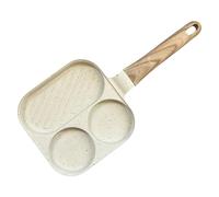 Sartén de desayuno: 3 sección Freir antiadherente para panqueque de sartén, sartén de huevo con un par rápido, cocción, cocina para suministros de cocina inducción y estufa eléctrica, filete perfecto,
