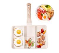 Sartén de desayuno genérica dividida en secciones - Resistente al calor, Escalfadora de huevos, cuatro secciones, Sartén para tostar cuadrada | de cocción para desayuno, hamburguesas, carne dividida