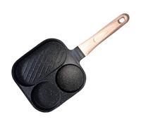 Sartén de desayuno - Sartén para tortitas, parrilla, preparadora de comidas plana, placa de calentamiento rápido | Cocina de tres piezas con revestimiento antiadherente, diseñada para servir en la