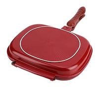 Sartén de Doble Cara 28 cm Cuadrada Roja - Aleación de Aluminio para Tortillas - Cocina para el Hogar y Suministros de Cocina
