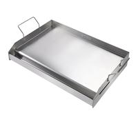 Sartén de estufa VEVOR, 23,5"x16" de acero inoxidable pre-aceitado, sartén rectangular de quemador, sartén familiar antiadherente con y surco de aceite, para barbacoas, parrillas de gas, plata
