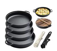 Sartén De Hierro Fundido De 8,7/9,8/11/11,8 Pulgadas Con Asas Dobles, Bandeja For Hornear Pre-sazonada For Hornear Pan, Cocinar Al Aire Libre Y Acampar.(Navy Blue)