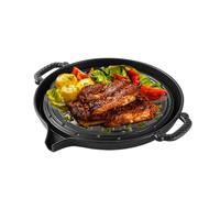 Sartén de hierro fundido, sartén para carne para parrilla al aire libre, parrilla antiadherente, placa de freír de 11 pulgadas para cocinar, freír, hornear, uso en cocina interior y exterior