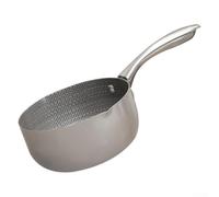 Sartén de nieve de acero inoxidable, 18 x 18 cm, olla de aceite pequeña Tempura, distribución uniforme del calor, base gruesa, cocina doméstica