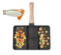 Sartén de parrilla dividida, olla antiadherente multifuncional de cuatro agujeros, sartén escalfadora de huevos, con múltiples secciones, sartén de desayuno seccionada, sartén de comida para huevos