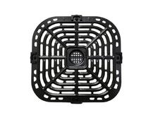 Sartén de repuesto para freidora de aire con 4 parachoques de goma para Instant Vortex de 6 cuartos de galón, placa crujiente antiadherente apta para lavavajillas, 10 x 9.5 pulgadas, color negro