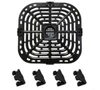 Sartén de repuesto para freidora de aire instantánea de 6 cuartos con parachoques de goma, hecha de acero para una cocción saludable (B)